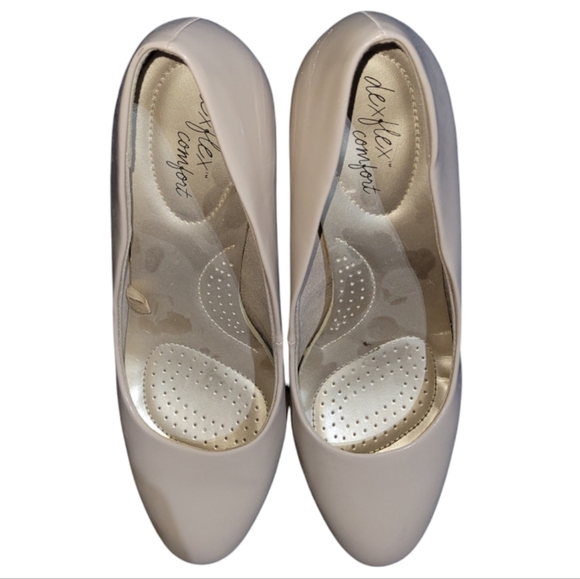 Dexflex Comfort Karma Women's Round Toe Nude Patent Pump High Heel Shoes sz 8.5 - Picture 4 of 10